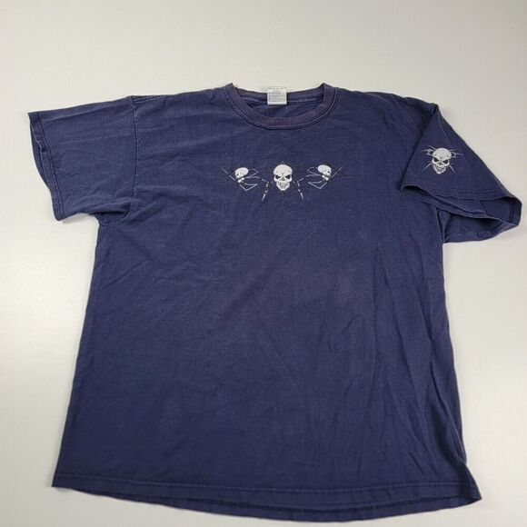 Delta Other - Vintage Y2K Affliction Style Skulls Distressed Grunge Goth‎ Punk Rock Tshirt